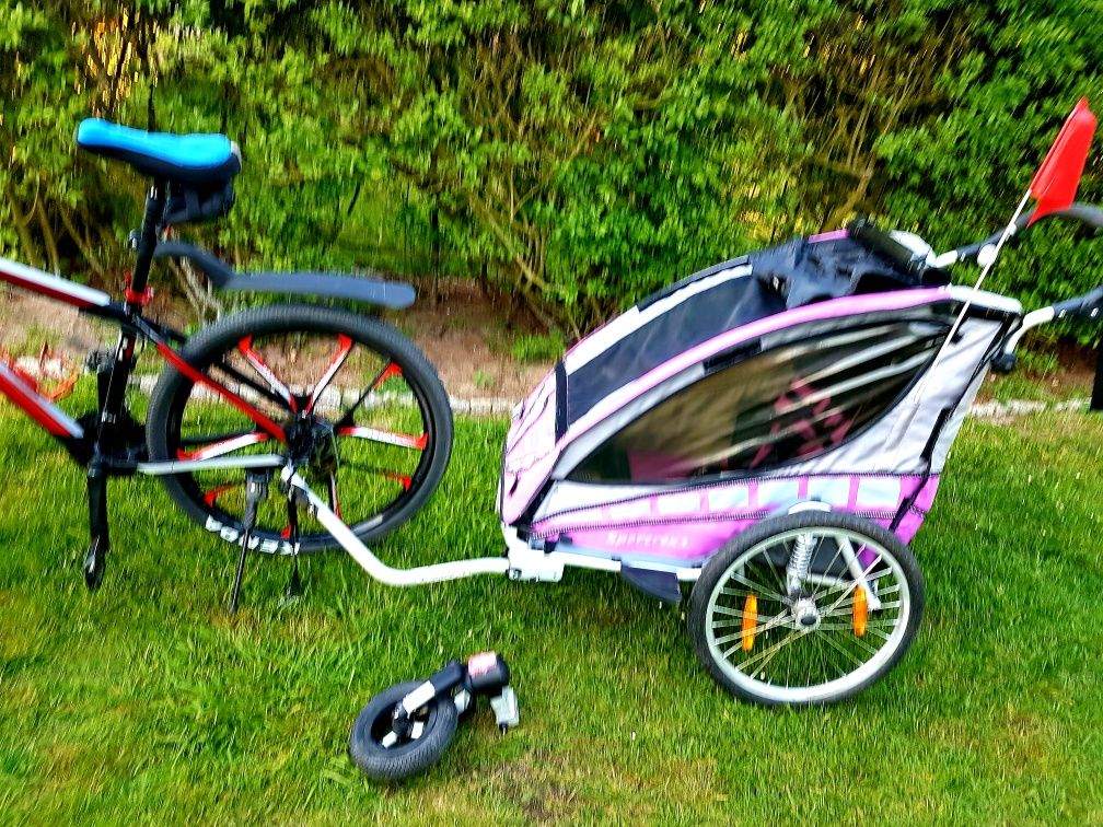 Qeridoo Sportex kid 1 wózek riksza przyczepka rowerowa amortyzowana
