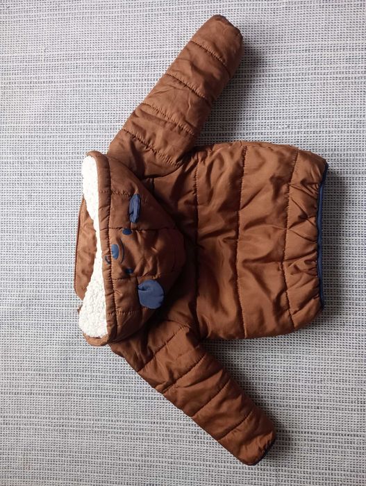 Ciepła zimowa kurtka 92 z misiem