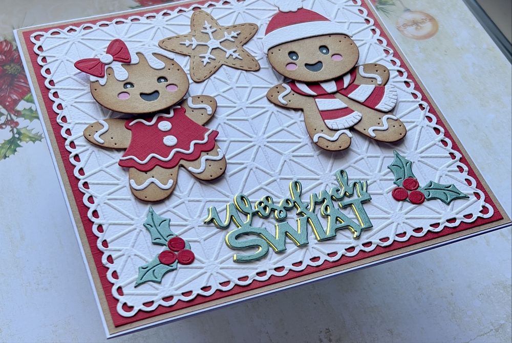 Kartka świąteczna handmade, Boże Narodzenie z kopertą ręcznie robiona