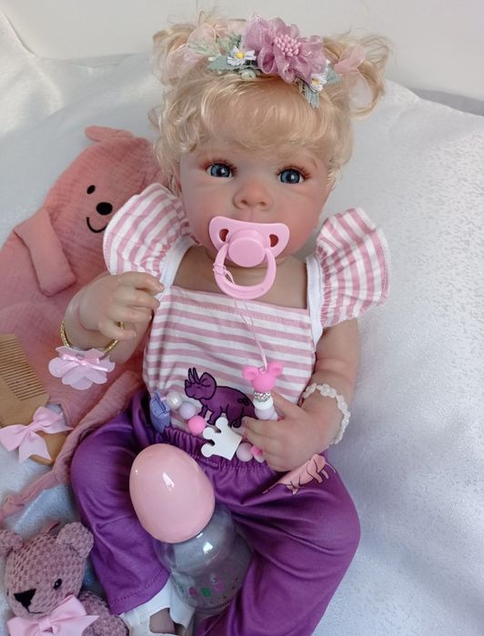 Lalka w typie reborn z wyprawką prezent lala cała winylowa blondynka