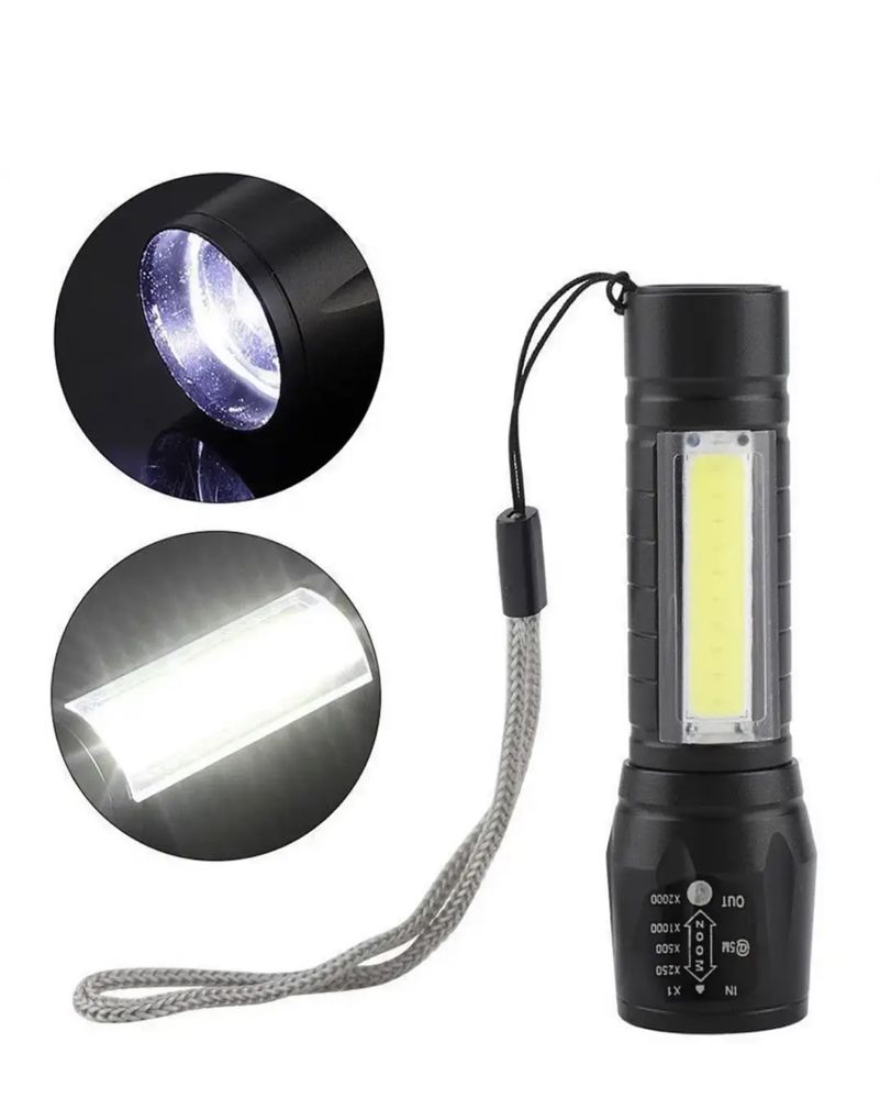 Ручной аккумуляторный фонарик BL-511-XPE+COB фонарь ліхтар ліхтарик