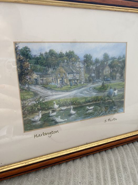 Obraz w drewnianej ramie sielankowy, wiejski krajobraz