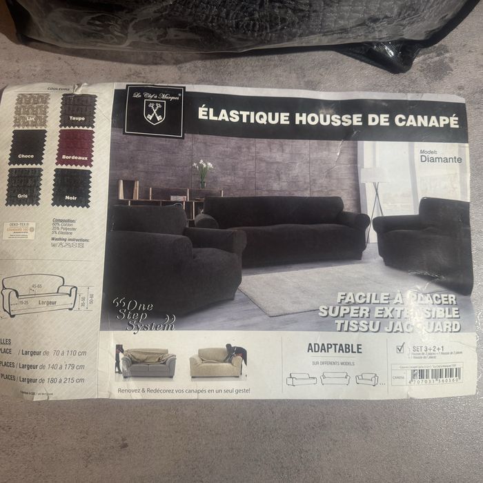 Pokrowce 3+2+1 na sofę szare