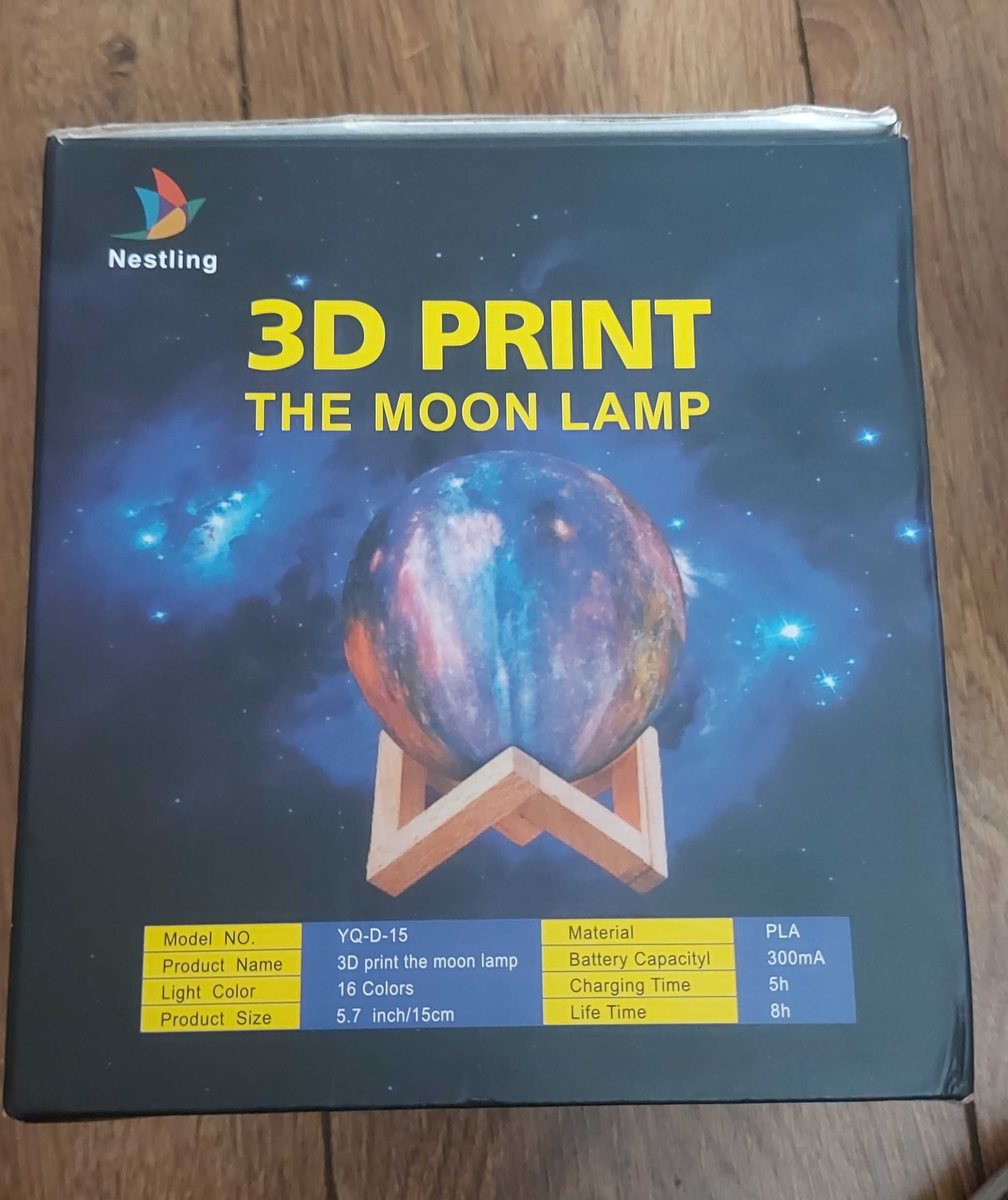 Lampa księżycowa 3D, 16 kolorów