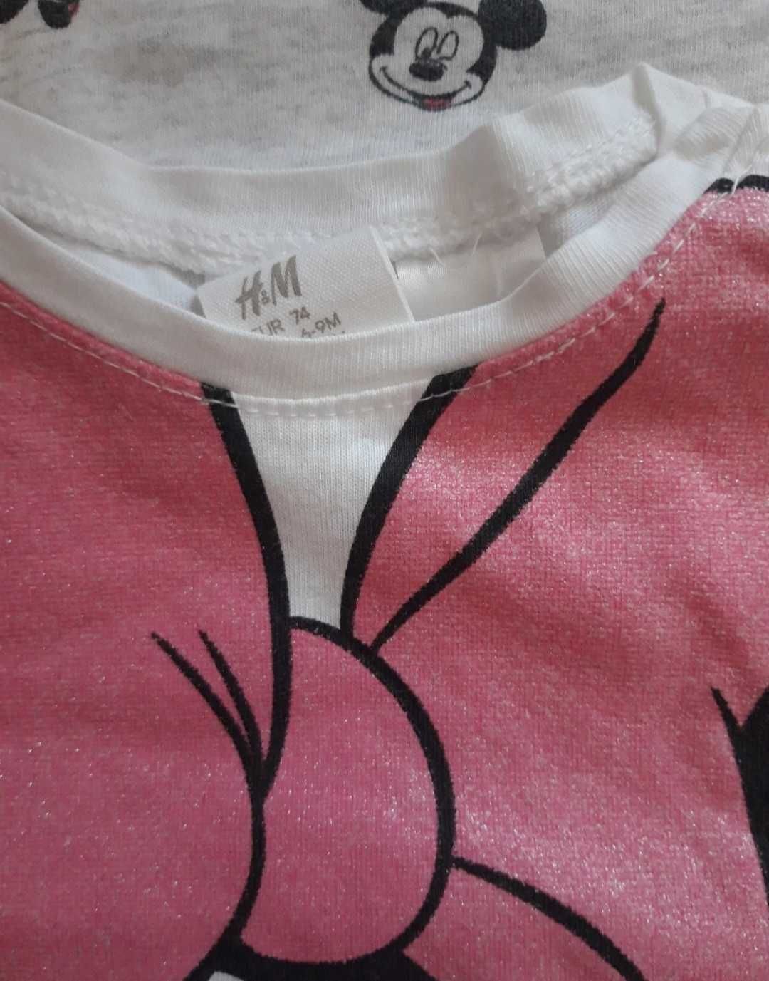 Koszulki tshirt 74 bluzki myszka minnie disney h&m