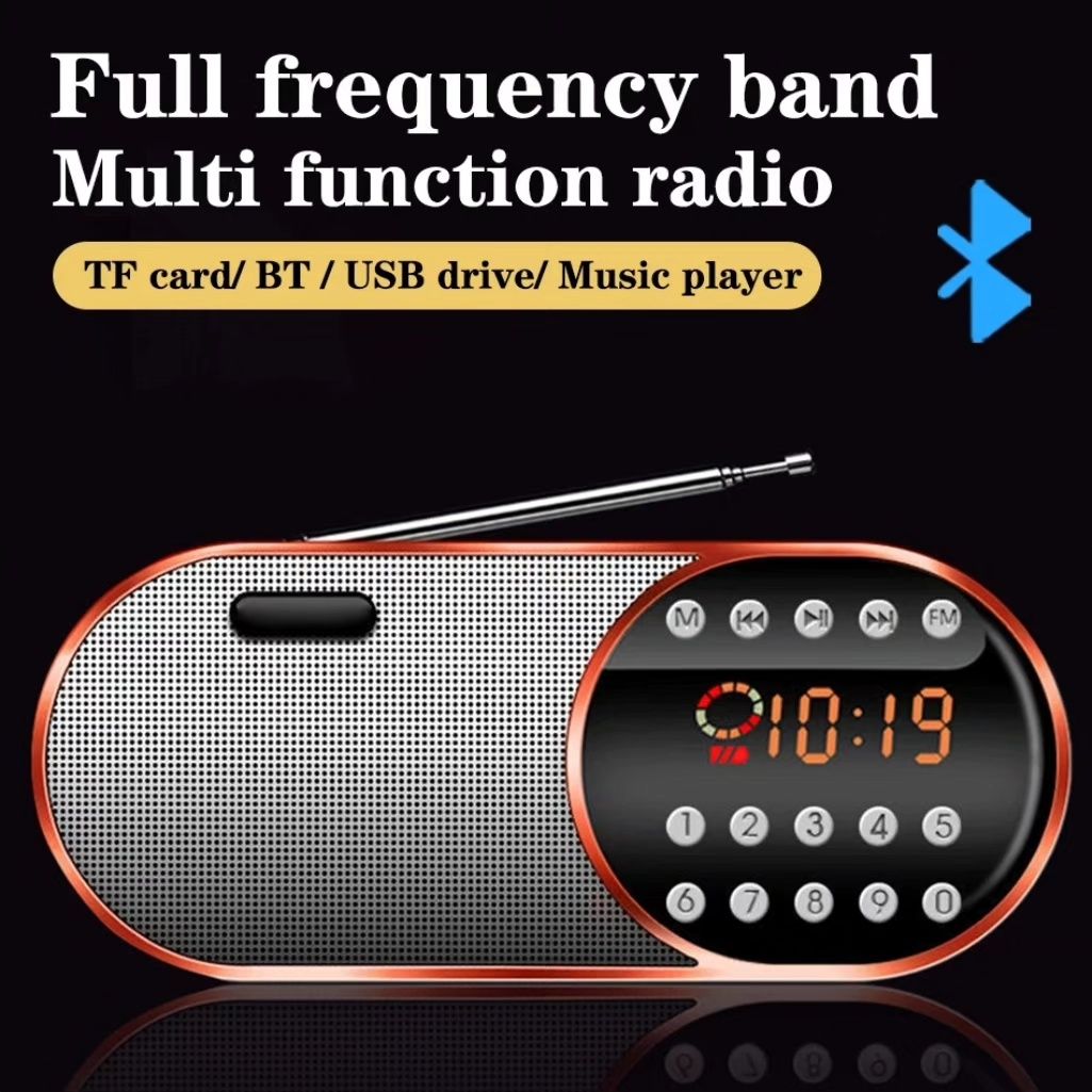 Radio Digital Recarregável com Bluetooth