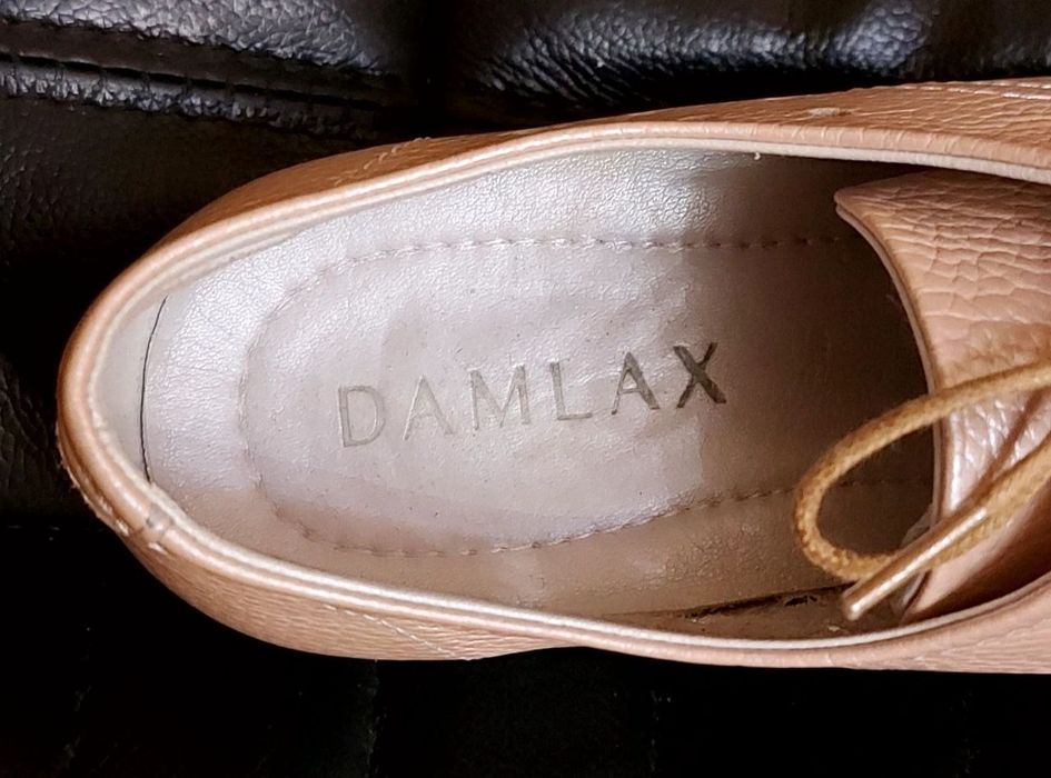 Туфли натуральная кожа перламутровые с перфорацией DAMLAX