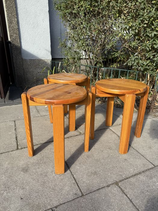 Taboret / Stołek drewniany - sosna