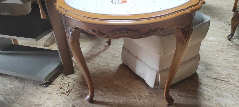 Ława stolik styl LUDWIK antyk blat marmurowy