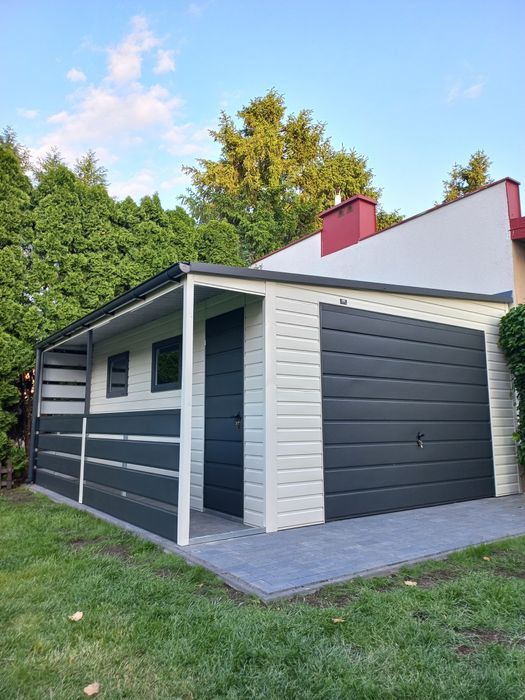 Garaż blaszany blaszak nowoczesny wygląd profil zamknięty