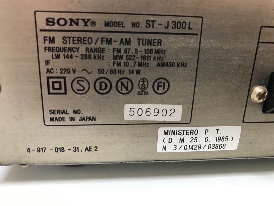 SONY Sintonizador Rádio Tuner ST-J300L
