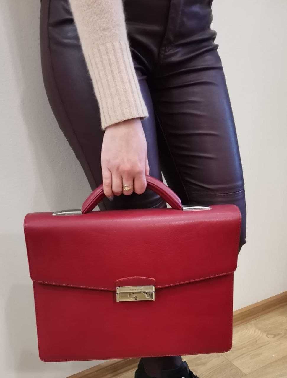 NERI KARRA жіночий шкіряний червоний діловий портфель сумка