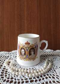 1937 Koronacja Król George VI Królowa Elżbieta Kubek Anglia Ceramika