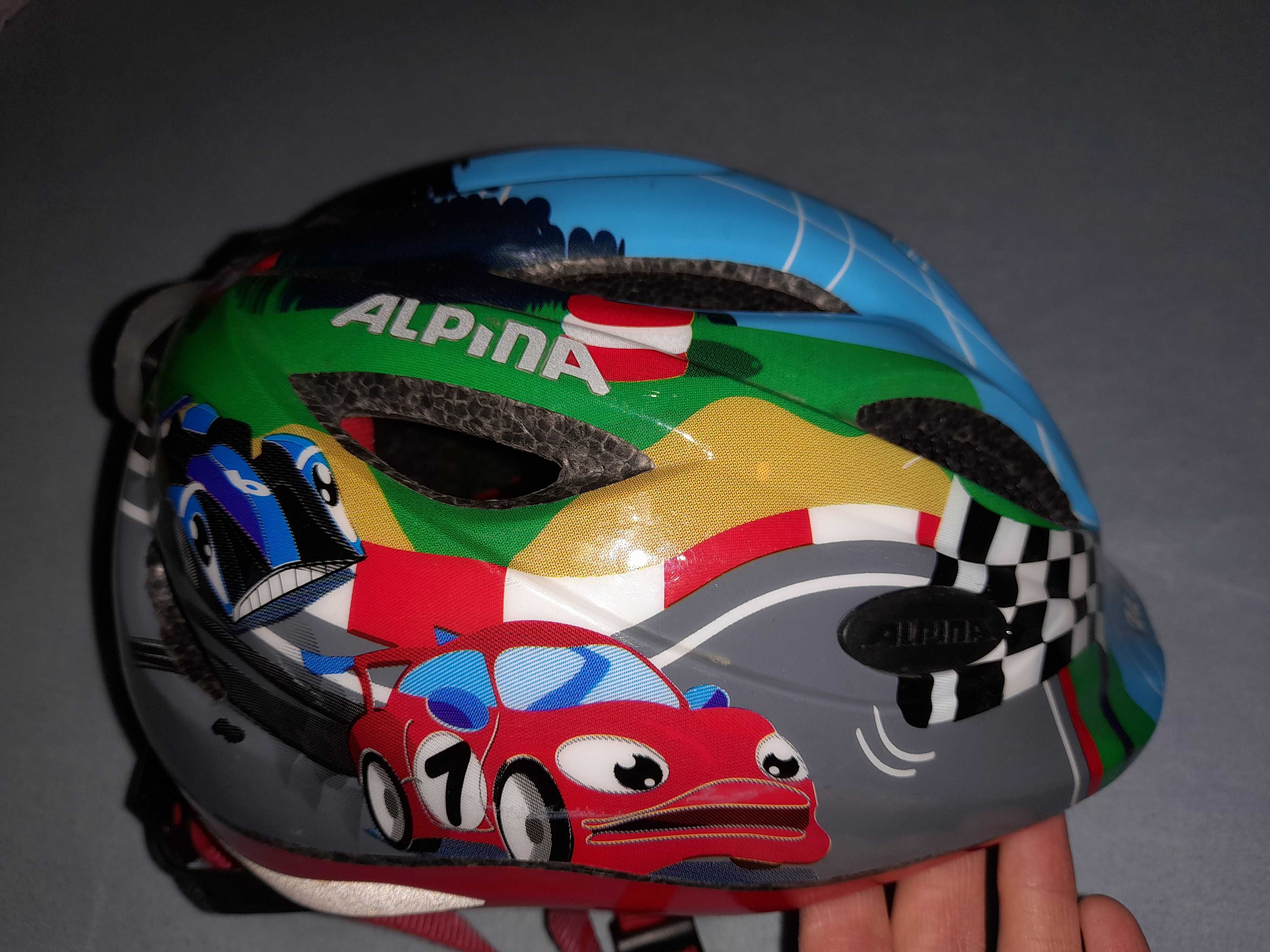 Kask rowerowy z oświetleniem dla dzieci, marka ALPINA