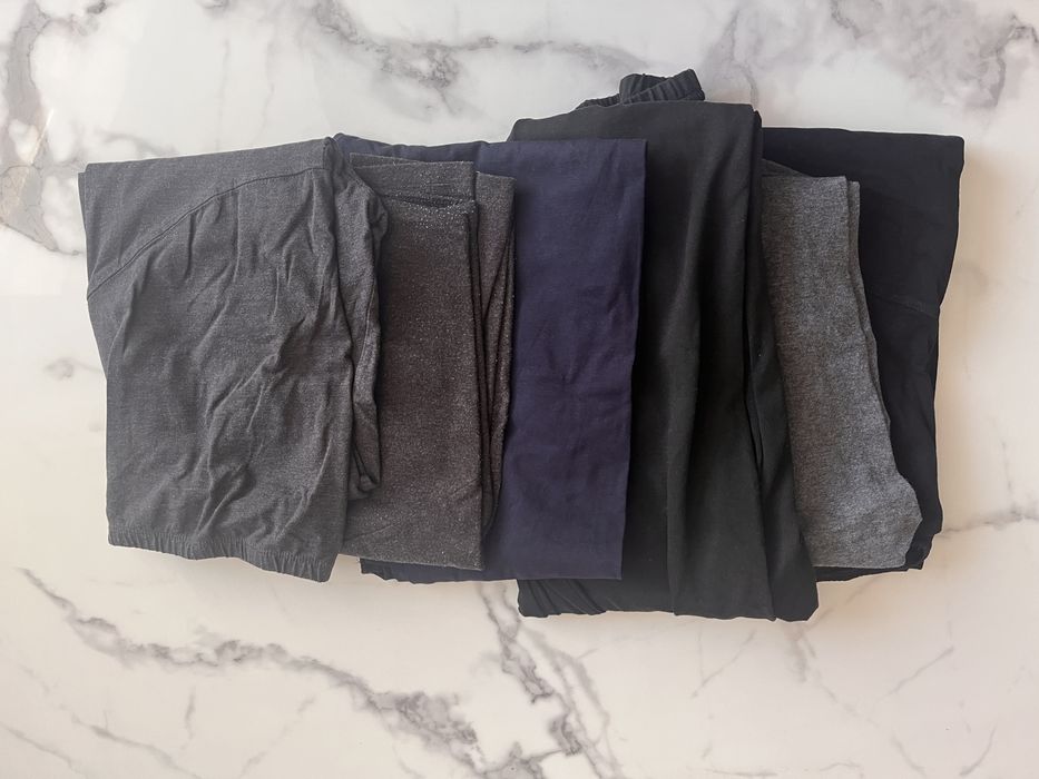 Paka ubrań ciążowych, głównie spodnie