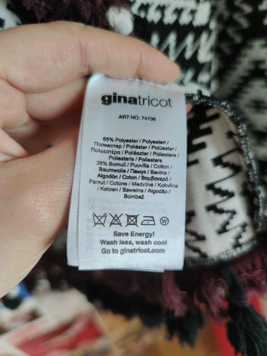 gina tricot czarno-biala aztec marynarka zakiet fredzle boho 38 M