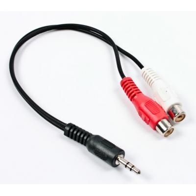 Аудио кабель Jack 3.5mm папа/2RCA мама 0.2m черный