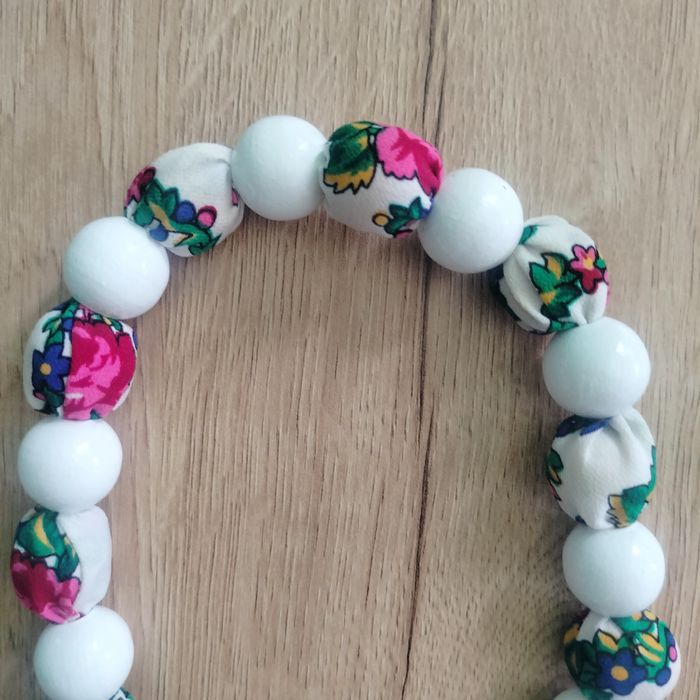 Korale góralskie naszyjnik dziewczęce dziecięce wzór drewno