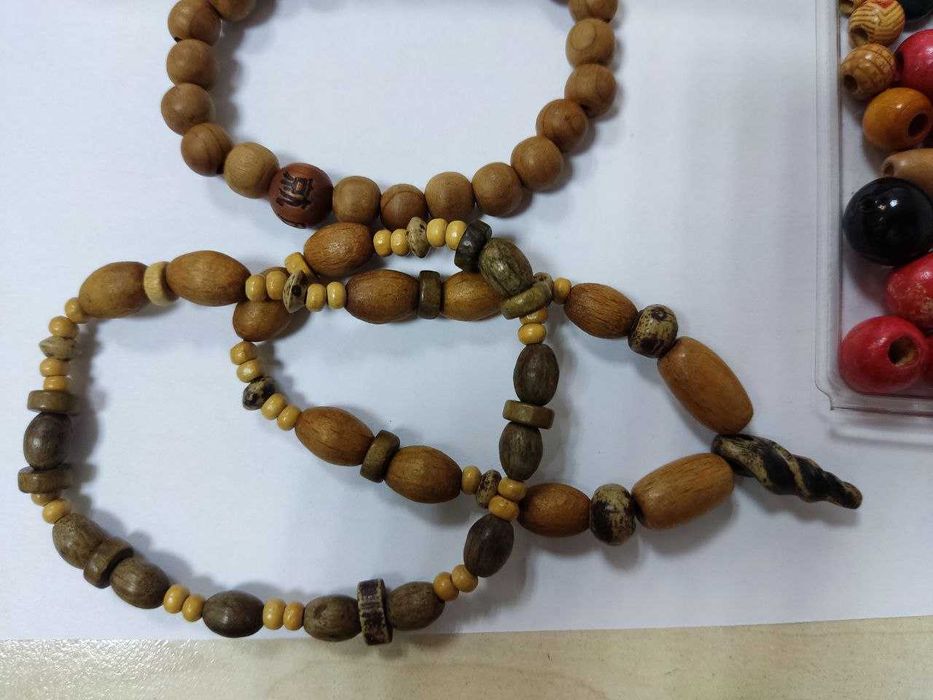 Набор для творчества создания украшений деревянные бусины дерево