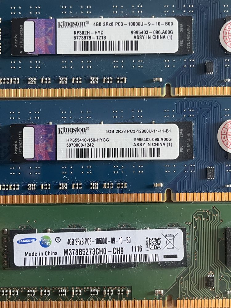1.	RAM DDR3 12GB (3x4GB) 1333/1600MHz – nie testowane