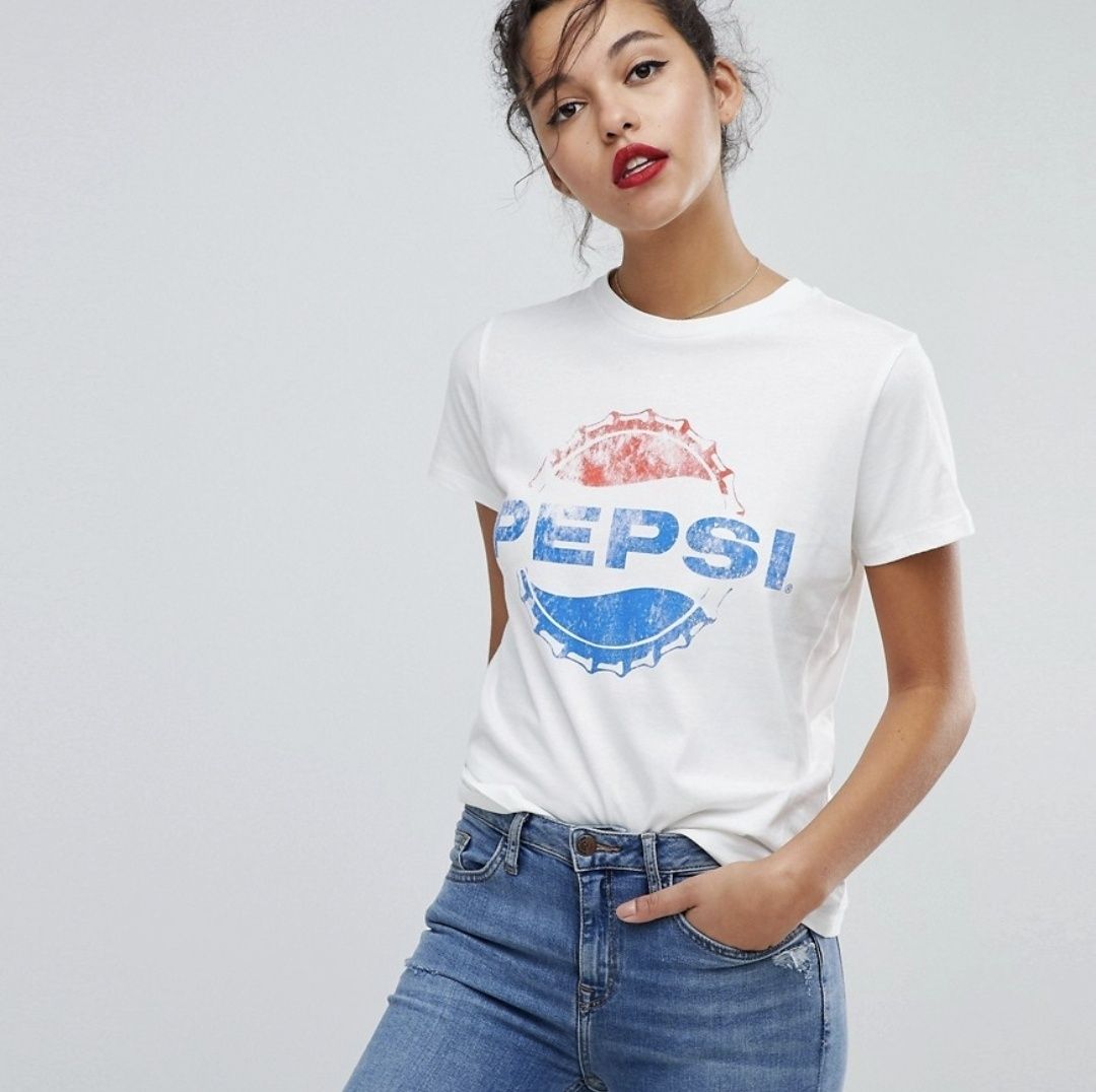 Biała koszulka damska Pepsi Noisy May rozmiar S