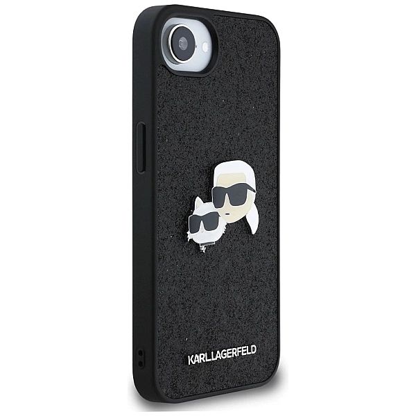 Etui Karl Lagerfeld Fixed Glitter Karl&Choupette Heads Metal Pin na iP