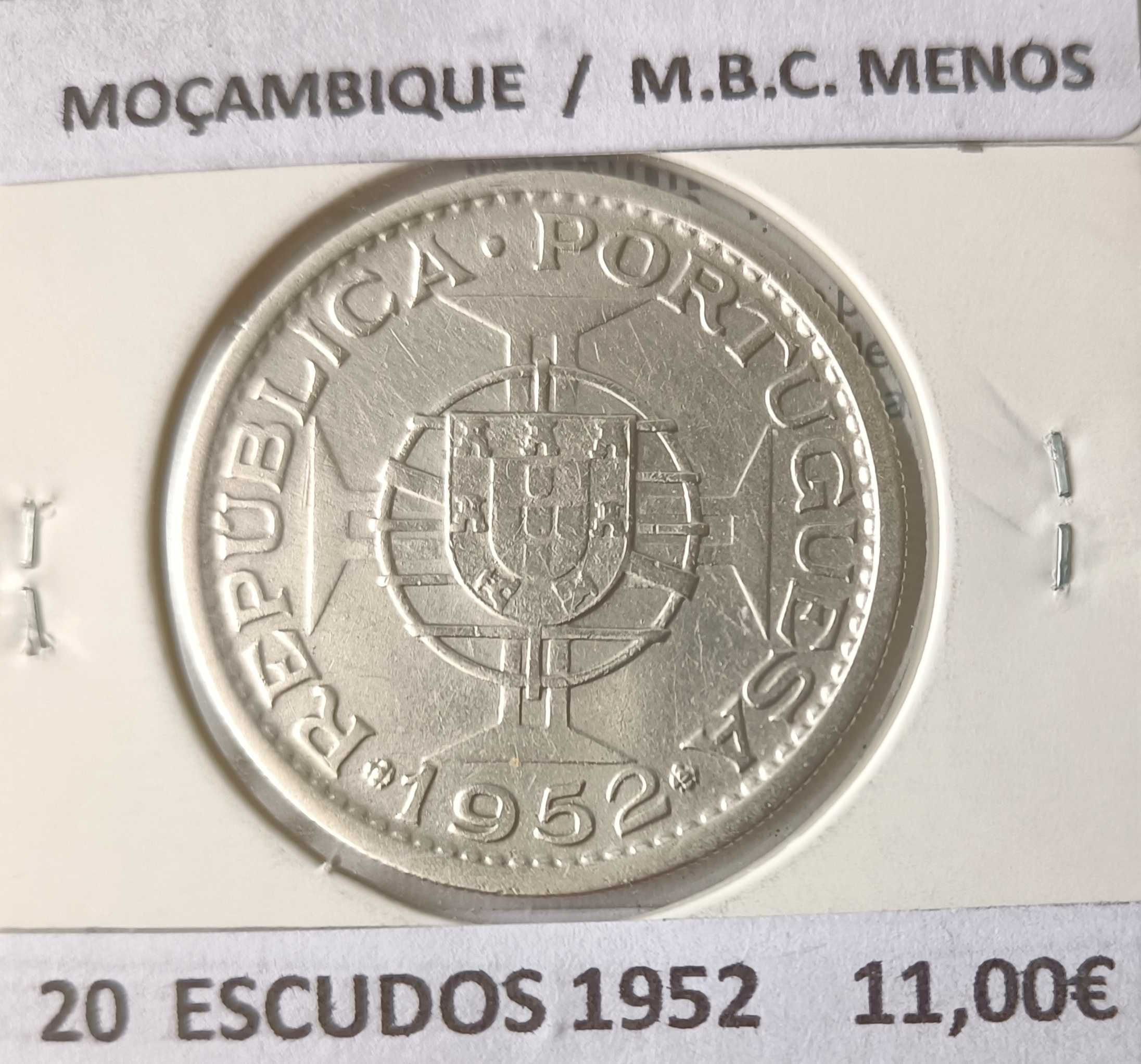 4 Moedas Portuguesas 20 Escudos da ex. Colónia Moçambique ( Prata )