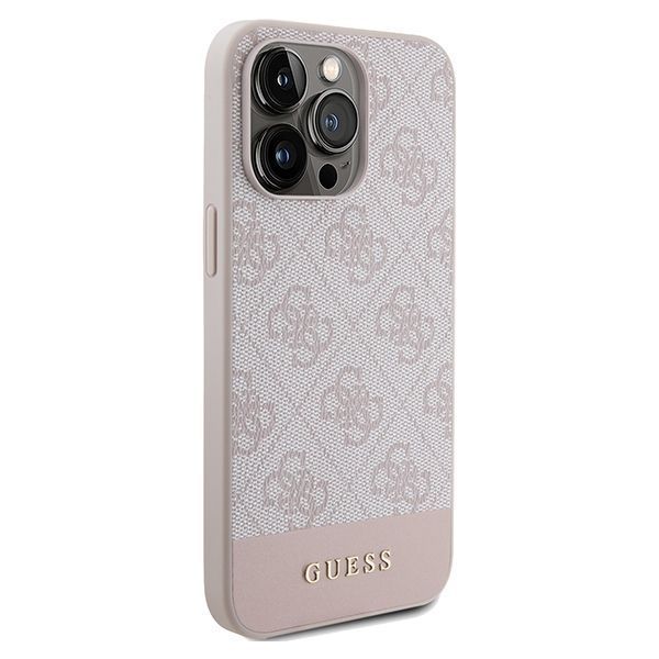 Guess Etui iPhone 14 Pro 6,1" Różowe Hardcase 4G Stripe Collection