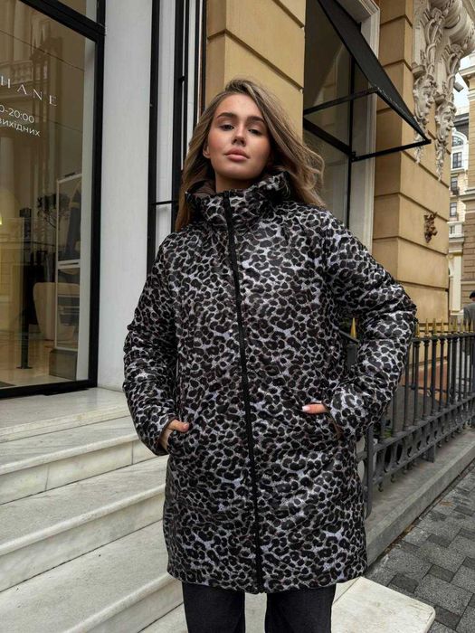 Куртка жіноча зимова двохстороння лео плащівка силікон 200