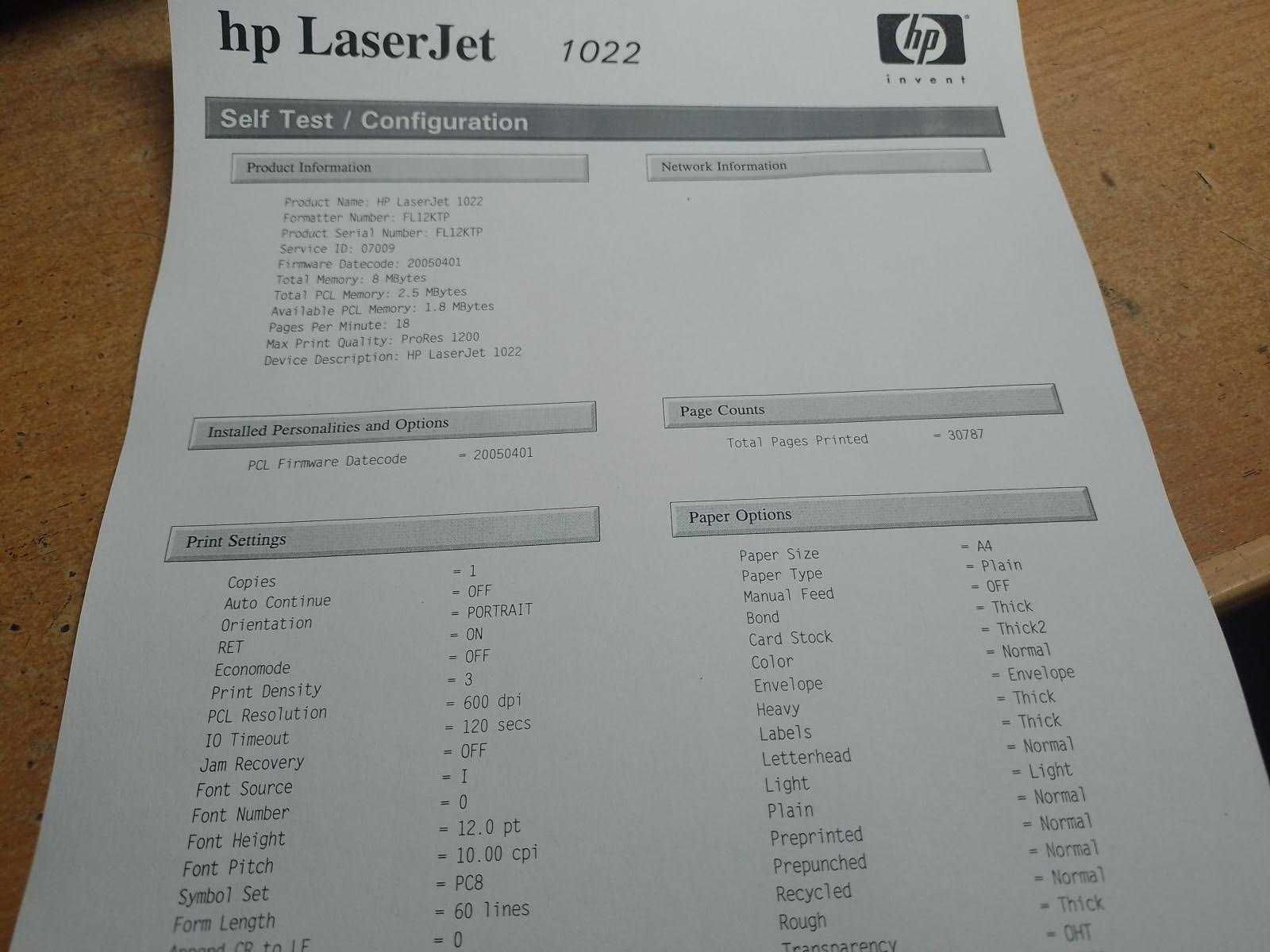 Лазерный принтер HP LaserJet 1022, пробег 30 тыс.