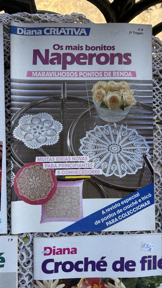 Lote 20 Revistas Diana Croché Filé Rendas Naperons Vintage