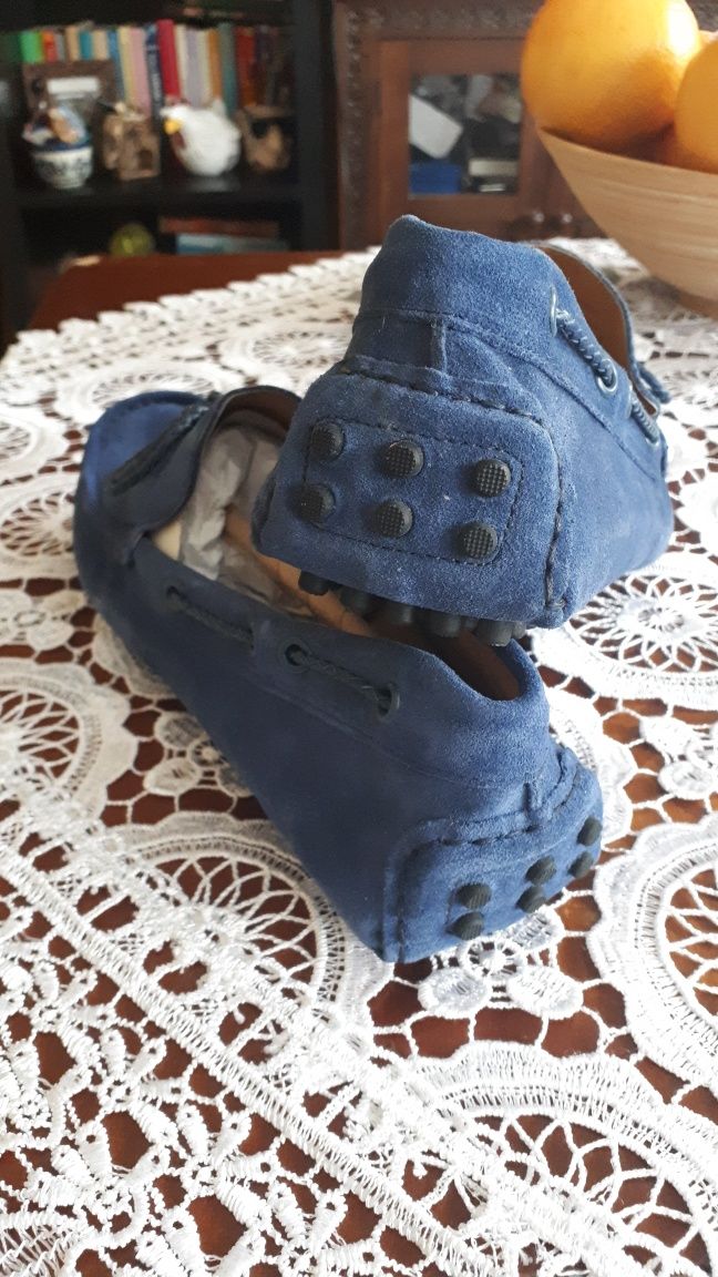 Buty mokasyny  Zara skora naturalna zamsz