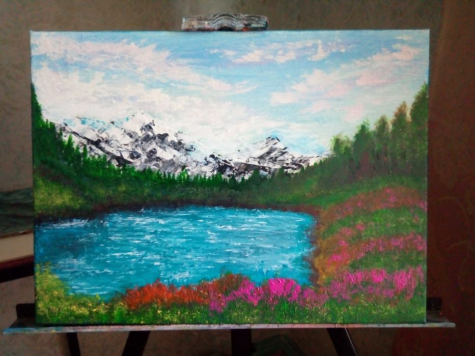 Картина отдых в горах