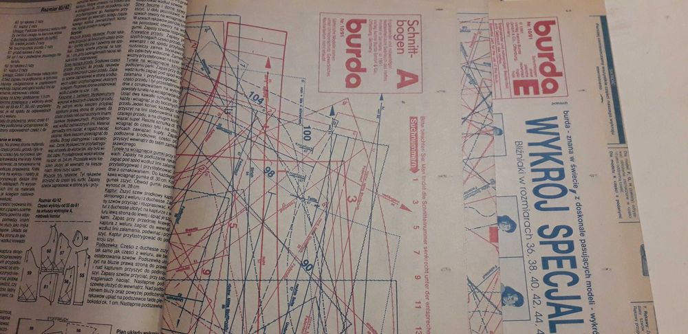 Miesięczniki modowe BURDA - 1990 nr 7, 1991 nr 1, 5, 10 - z wykrojami
