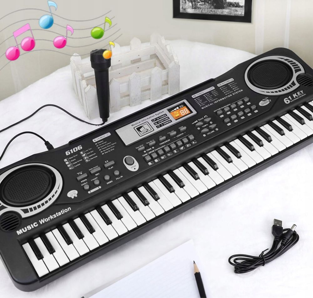 PIANINO ORGANY mikrofon elektryczne dla dzieci KEYBOARD instrument