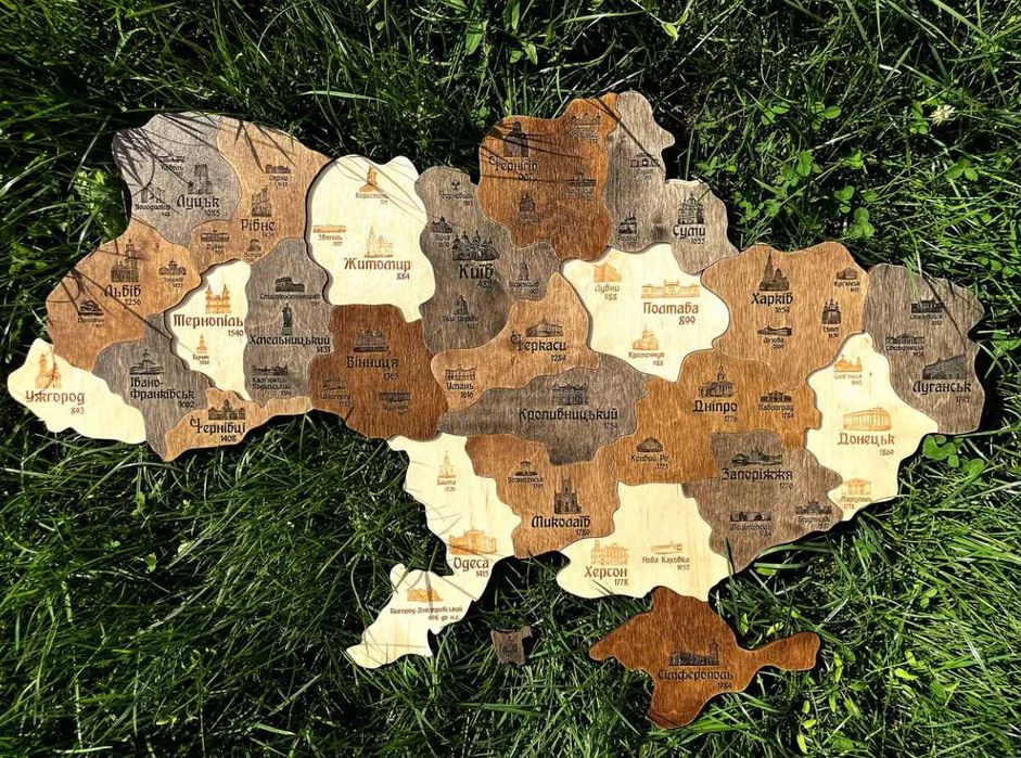 дерев'яна карта, мапа україни