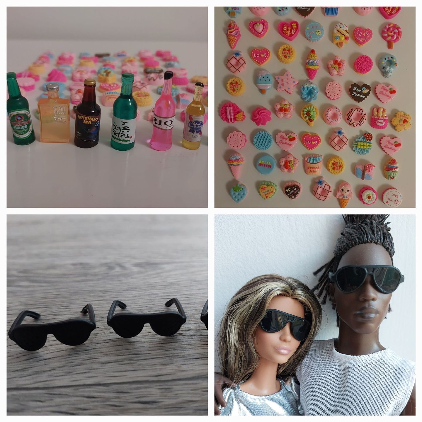 Миниатюра для кукол Барби, для ляльок, напитки,бутылочки ,очки