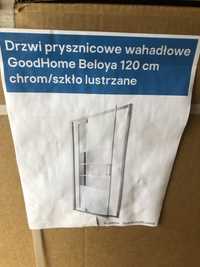 Drzwi prysznicowe wahadłowe 120 cm