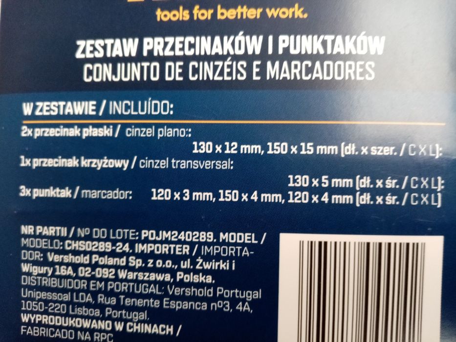 Zestaw punktaków i przecinaków 6szt Nowe