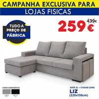 Sofá 2L + Chaise Long Reversível Liz (220x150cm)