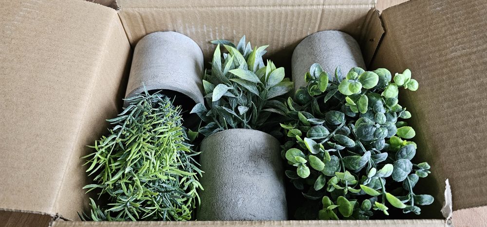 Sztuczne rośliny doniczkowe 3 szt. mini sztuczna roślina. Sweet home