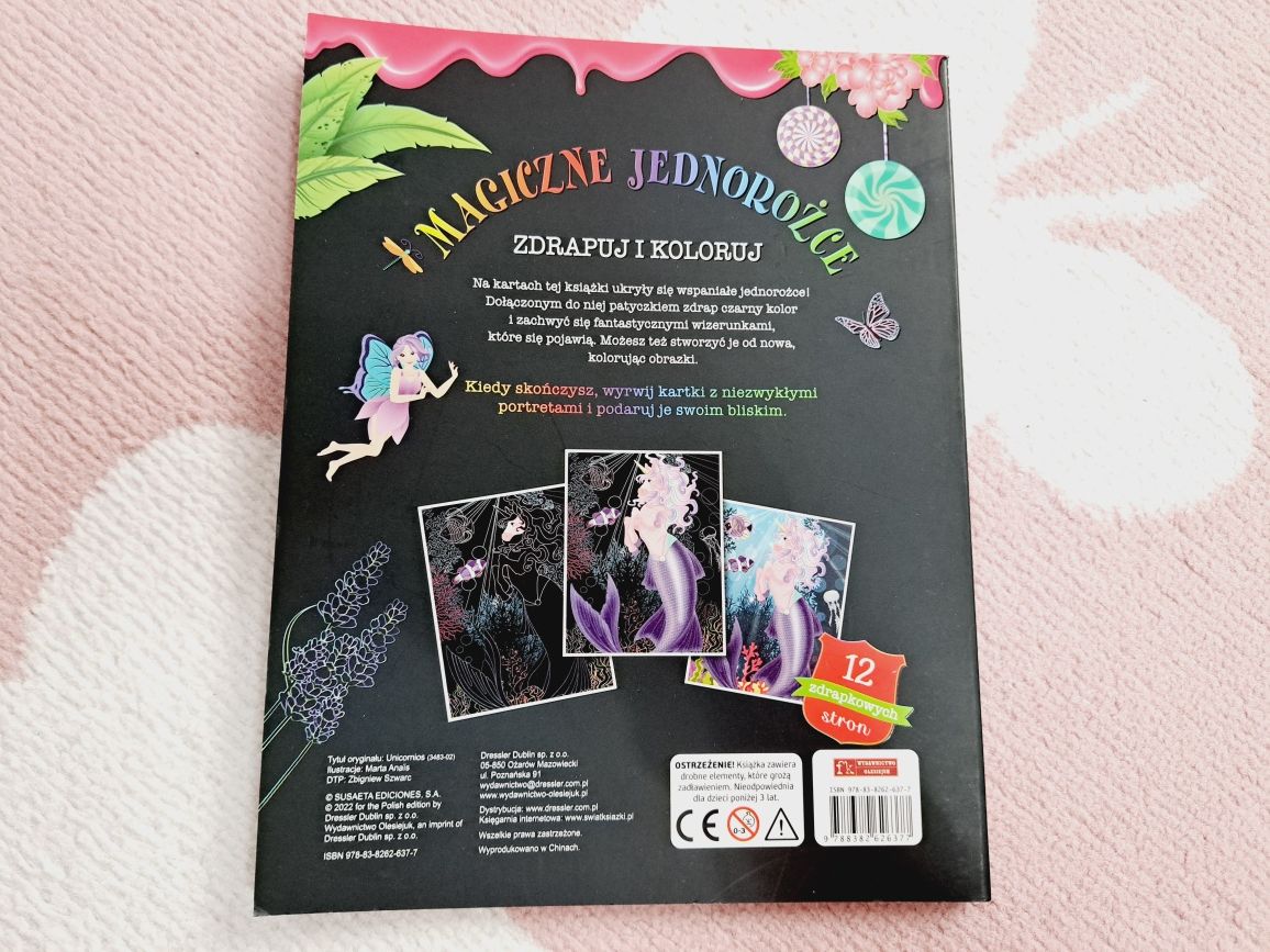 Nowe Magiczne jednorożce wydrapywanka i kolorowanka