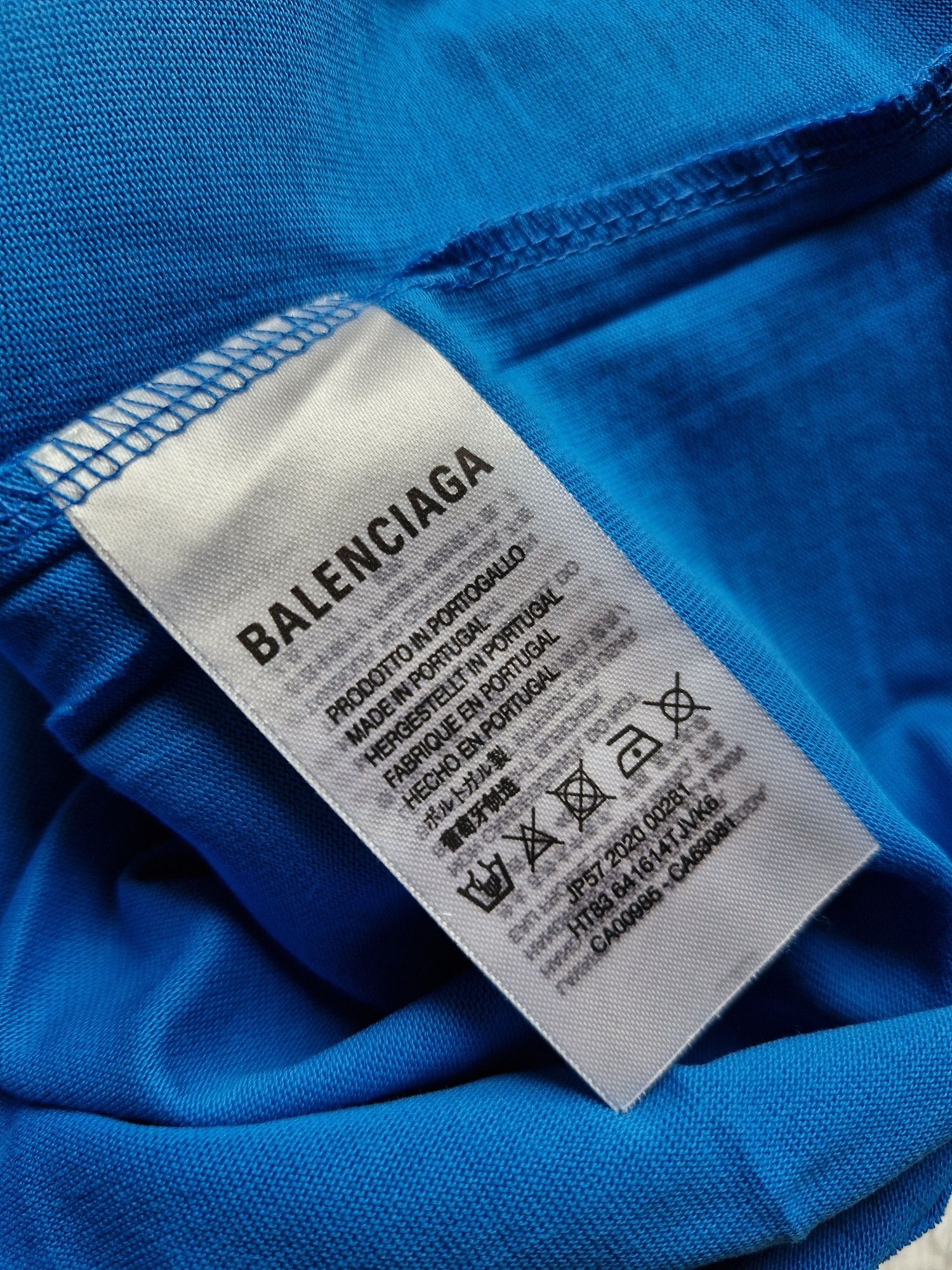 Nowa koszulka męska bawełna grubsza niebieska Balenciaga XL metki nowa