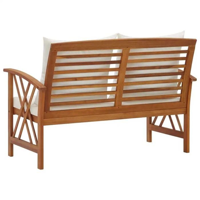 Banco De Jardim Com Almofadões 119 Cm Madeira