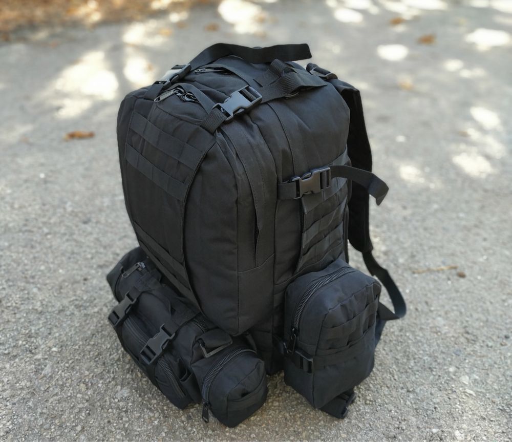 Тактичний рюкзак зі зйомними підсумками 55л