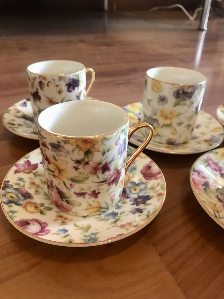 Conjunto 5 chávenas de café MN Decor porcelana fina