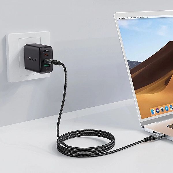 Kabel Acefast C1-09 USB-C / USB-C USB4 PD3.1/5A 1m - szaro-czarny