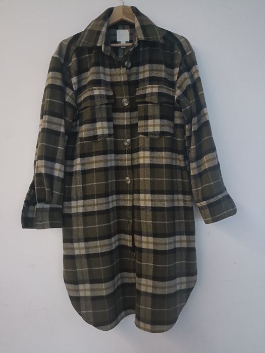 Kurtka płaszcz koszulkowy H&M 34 oversize