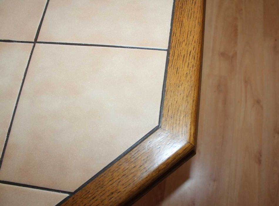Stolik kawowy Drewniany Dąb Naturalny Glazura ośmiokątny, 120 cm
