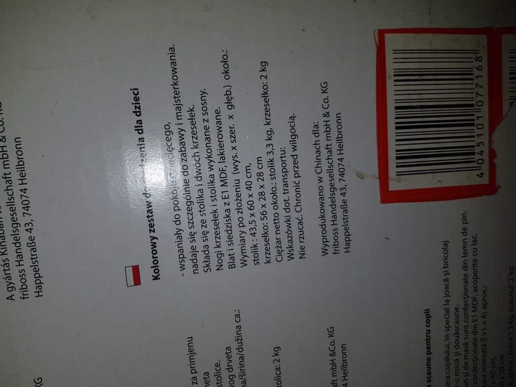 Kolorowy zestaw do siedzenia dla dzieci krzesełko stolik krzesełka